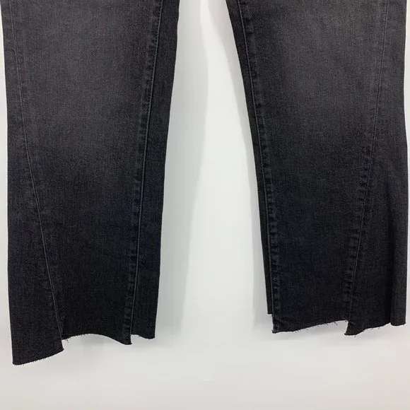 Mavi Jeans Black Anika Mid Rise Crop Flare Raw Hem NWT - Picture 5 of 11